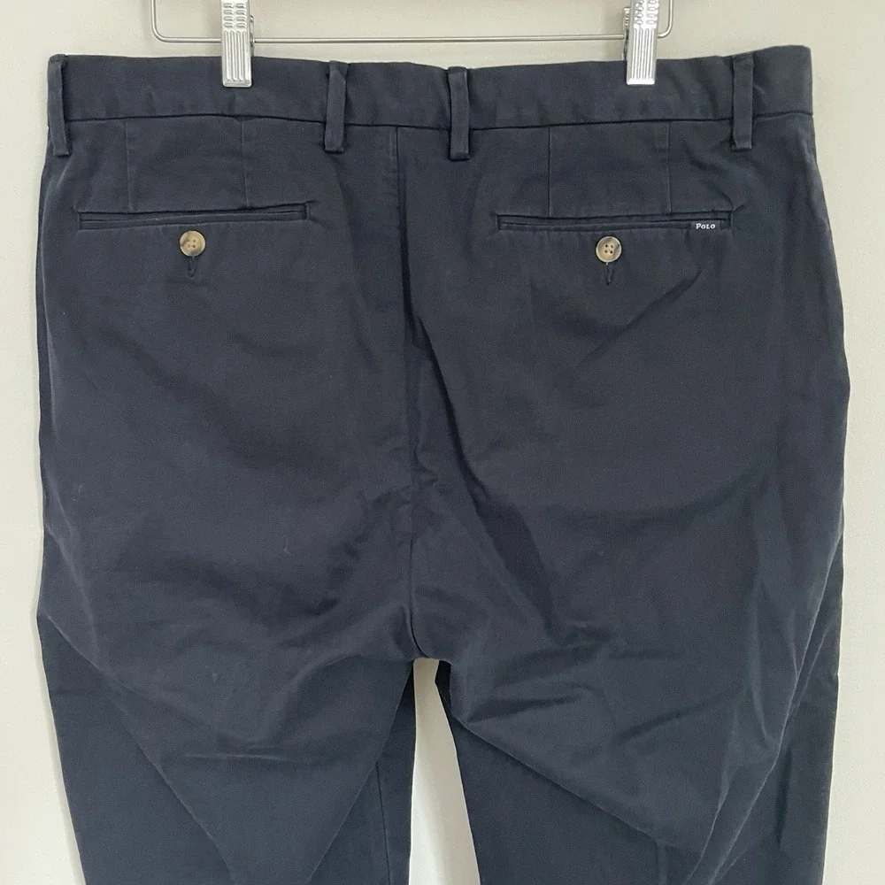 Polo Ralph Lauren Men Classic‎ Fit Chino Pants Navy Blue Size 35x32 100% Cotton